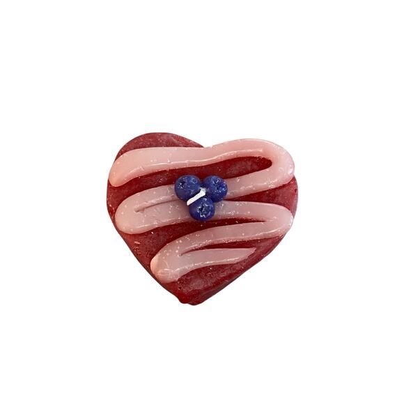 Room Essentials Blueberry Heart Shaped Cake Figural Candle - Unscented - Picture 1 of 3